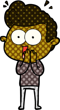 Bir insan tarafından çizilmiş karikatür adam.