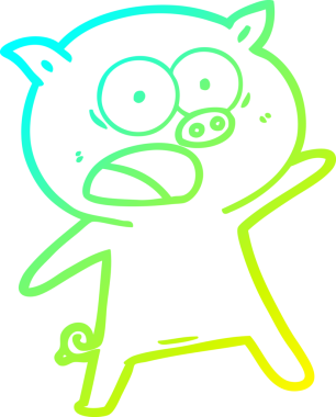 Bir insan tarafından çizilmiş bağıran domuz çizgi filmi çizimi.