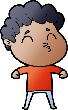 Çizgi film adamı somurtuyor Bir insan tarafından çizilmiş