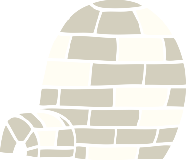 bir insan tarafından çizilmiş karikatür iglosu.