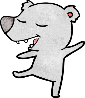 Bir insan tarafından çizilmiş çizgi film ayısı.