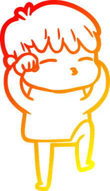 Bir insan tarafından çizilmiş, çizgi film karakteri meraklı bir çocuk çizimi.