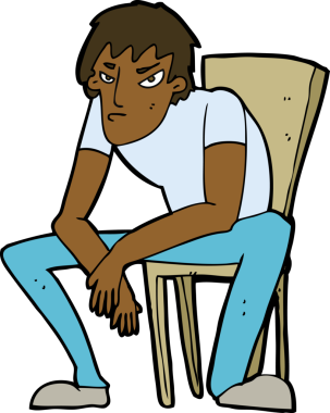 Bir insan tarafından çizilmiş karikatür üzgün bir adam