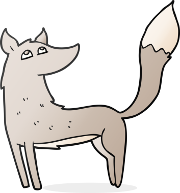 Bir insan tarafından çizilmiş serbest çizim bir karikatür kurt.