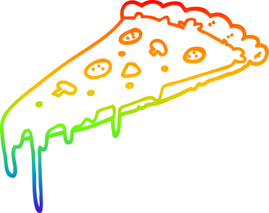 Bir insan tarafından çizilmiş bir pizza diliminin çizimi.