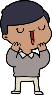 Bir insan tarafından çizilmiş mutlu çocuk çizgi filmi.