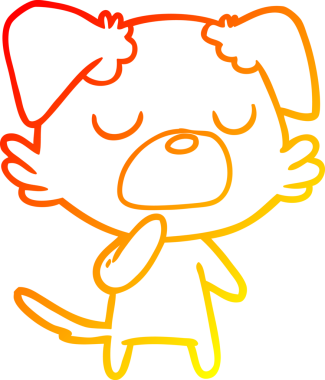 Bir insan tarafından çizilmiş çizgi film köpeğinin sıcak çizgi çizimi