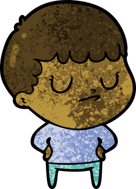 Bir insan tarafından çizilmiş huysuz çocuk çizgi filmi.