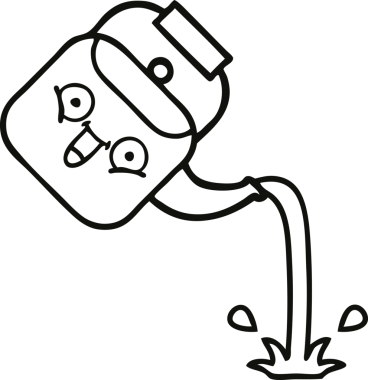 Bir insan tarafından çizilen çaydanlığın çizgi çizimi