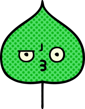 bir insan tarafından çizilmiş dışavurumsal yaprağın çizgi roman tarzı