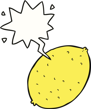 bir insan tarafından çizilmiş konuşma balonlu limon çizgi filmi