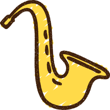 Bir insan tarafından çizilen Saksafon Tebeşiri