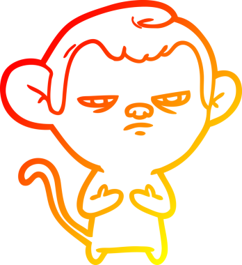 Bir insan tarafından çizilmiş çizgi film maymunu çizimi