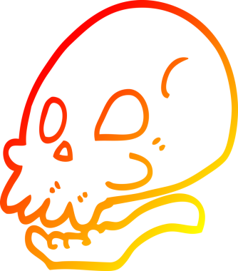 Bir insan tarafından çizilmiş bir karikatür kafatası çizimi