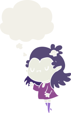 Düşünce baloncuğu olan bir vampir insan tarafından çizilmiş.