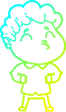 Bir insan tarafından çizilmiş soğuk çizgi film karakteri çizimi.