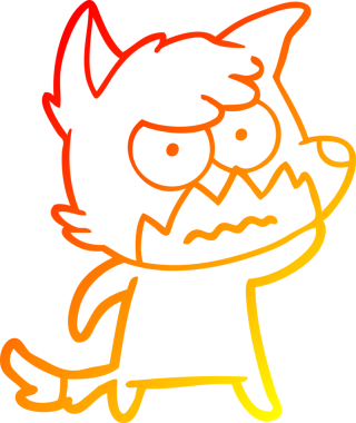 Bir insan tarafından çizilmiş kızgın tilki çizgi çizimi.