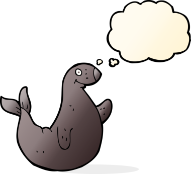 Bir insan tarafından çizilmiş düşünce baloncuklu karikatür mührü