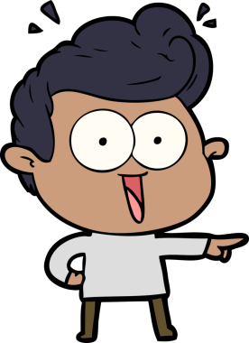 Bir insan tarafından çizilmiş heyecanlı bir çizgi film.