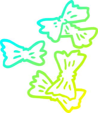 Bir insan tarafından çizilmiş makarnanın soğuk gradyan çizgileri.