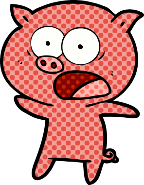 Bir insan tarafından çizilmiş domuz bağırması.