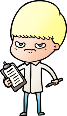 Bir insan tarafından çizilmiş çizgi film çocuğu.