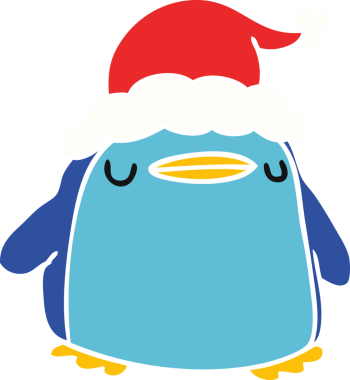 Bir insan tarafından çizilmiş kawaii pengueninin el çizimi karikatürü