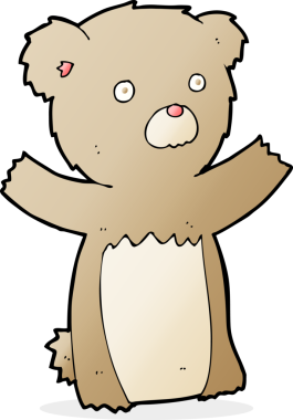 Bir insan tarafından çizilmiş oyuncak ayı.