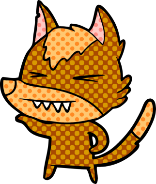 Bir insan tarafından çizilmiş tilki çizgi film karakteri