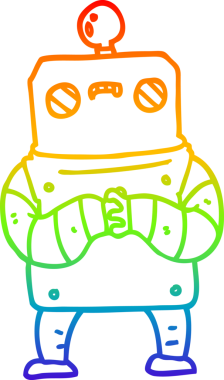 gökkuşağı gradyan çizgisi bir insan tarafından çizilmiş robot çizgi