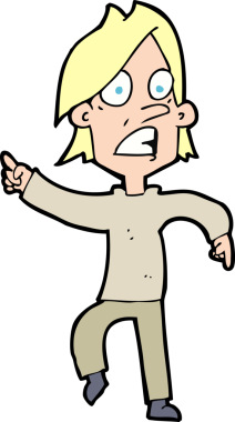 Bir insan tarafından çizilmiş endişeli bir çizgi film.