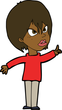 Bir insan tarafından çizilmiş bir karikatür kadın.