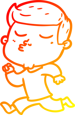 Bir insan tarafından çizilen çizgi film modelinin sıcak çizgi çizimi.