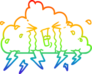 Bir insan tarafından çizilmiş gökkuşağı gradyanı çizimi