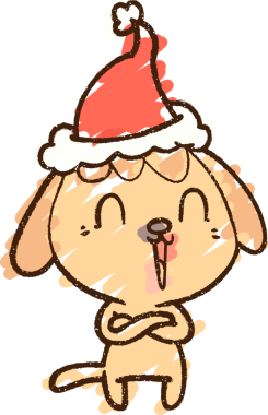 Bir insan tarafından çizilen Noel Köpeği Tebeşiri