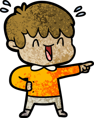 Bir insan tarafından çizilmiş gülen çocuk.