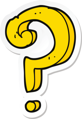 Bir insan tarafından çizilmiş bir soru işaretinin çıkartması.