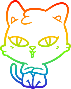 gökkuşağı gradyanı çizimi bir insan tarafından çizilmiş çizgi film kedisi