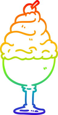 gökkuşağı gradyanı çizimi bir insan tarafından çizilmiş dondurma çizgi filmi