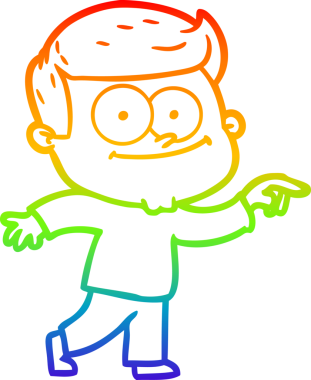 Bir insan tarafından çizilmiş mutlu bir adamın çizgi çizimi.