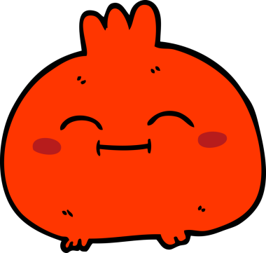 Bir insan tarafından çizilmiş mutlu kök sebze karalaması.