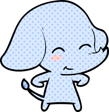 Bir insan tarafından çizilmiş şirin bir fil.