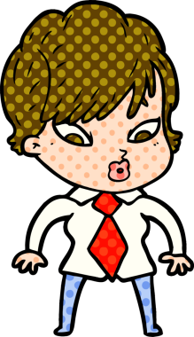 Bir insan tarafından çizilmiş karikatür kadın.