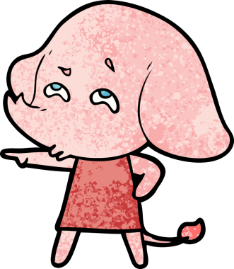 Bir insan tarafından çizilmiş karikatür fili