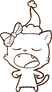 Noel Kedi Kömürü Bir insan tarafından çizilmiş