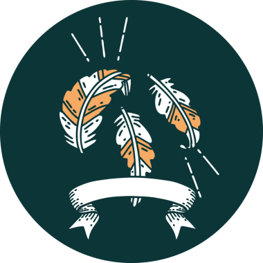 Bir insan tarafından çizilmiş dövme tarzı tüylerin simgesi