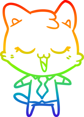 gökkuşağı gradyanı çizimi bir insan tarafından çizilmiş çizgi film kedisi