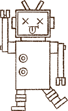 Robot Kömür Bir insan tarafından çizilmiş