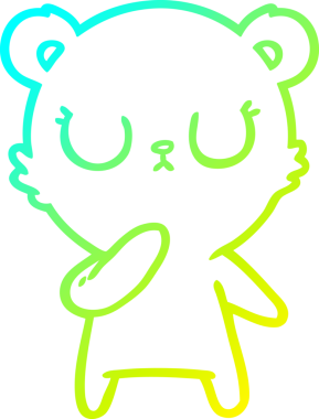 Bir insan tarafından çizilmiş barışçıl bir kutup ayısının soğuk çizgi çizimi.