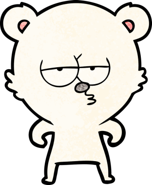 Bir insan tarafından çizilmiş sıkılan kutup ayısı çizgi filmi.